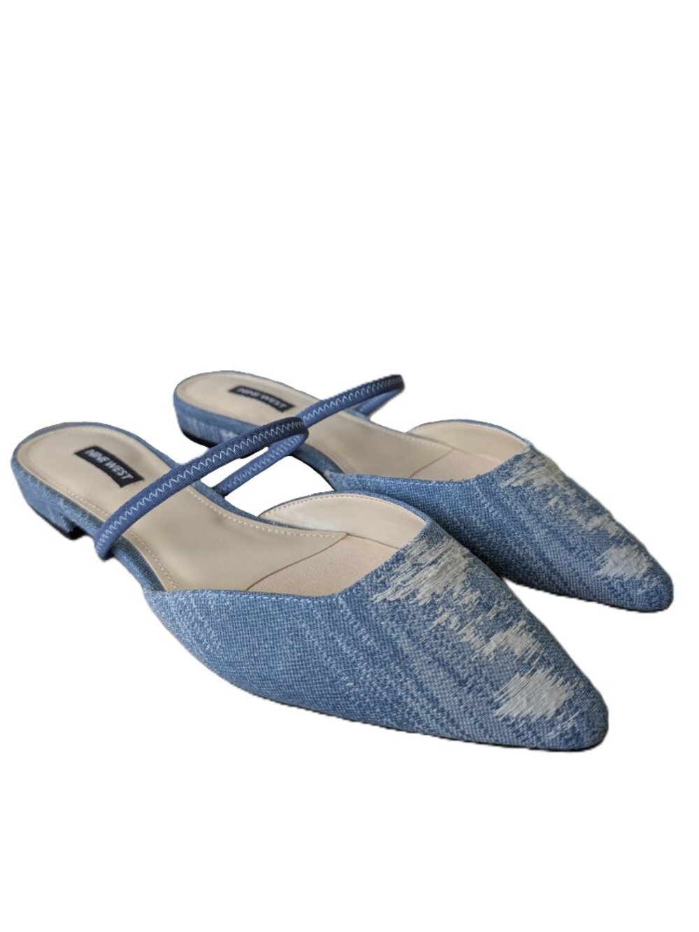 Nine West Gorga7 Denim Pointed Mule Flat | Size 9